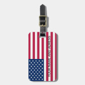 Gepäckmarke mit Flagge der USA Gepäckanhänger (Vorderseite vertikal)