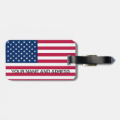 Gepäckmarke mit Flagge der USA Gepäckanhänger (Rückseite horizontal)