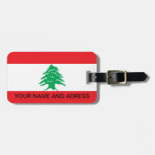 Gepäckmarke mit Flagge des Libanon Gepäckanhänger (Vorderseite horizontal)