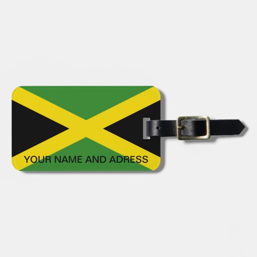 Gepäckmarke mit Flagge Jamaikas Gepäckanhänger (Vorderseite horizontal)
