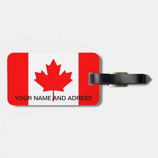 Gepäckmarke mit Flagge Kanadas Gepäckanhänger (Rückseite horizontal)