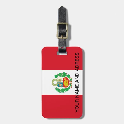 Gepäckmarke mit Flagge Perus Gepäckanhänger (Vorderseite vertikal)