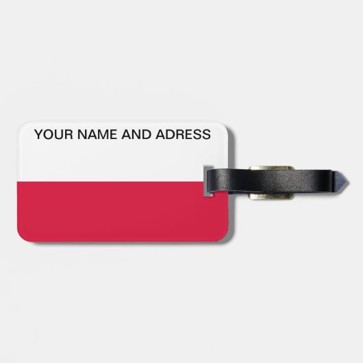 Gepäckmarke mit Flagge Polens Gepäckanhänger (Rückseite horizontal)