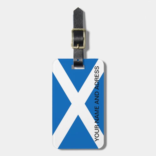 Gepäckmarke mit Flagge Schottlands Gepäckanhänger (Vorderseite vertikal)