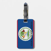 Gepäckmarke mit Flagge von Belize Gepäckanhänger (Rückseite vertikal)