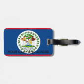 Gepäckmarke mit Flagge von Belize Gepäckanhänger (Rückseite horizontal)
