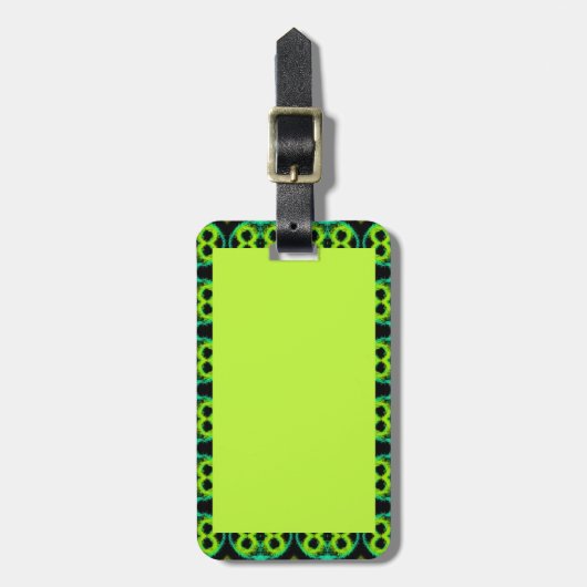 Gepäckmarke mit Fun Green Gemustert Border Gepäckanhänger (Vorderseite vertikal)