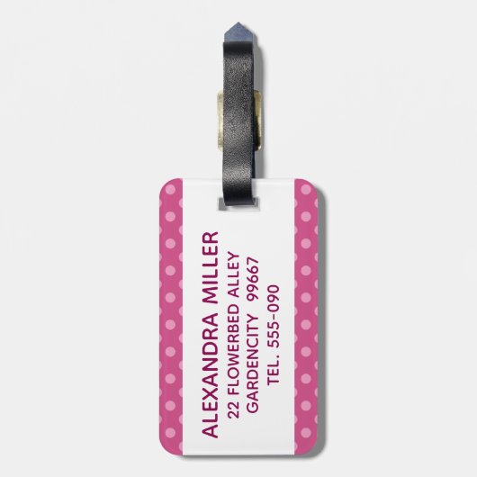 Gepäckmarke mit Namen Gepäckanhänger (Rückseite vertikal)