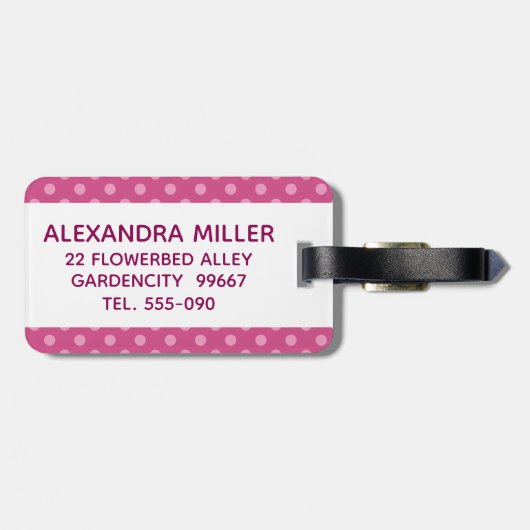 Gepäckmarke mit Namen Gepäckanhänger (Rückseite horizontal)