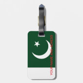 Gepäckmarke mit pakistanischer Flagge Gepäckanhänger (Rückseite vertikal)