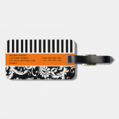 Gepäckmarke mit schwarzer, weißer, orangestrichene gepäckanhänger (Rückseite horizontal)