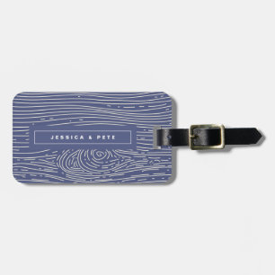 Gepäckmarke "Navy White Wood Grain Abstrakt Patter Gepäckanhänger