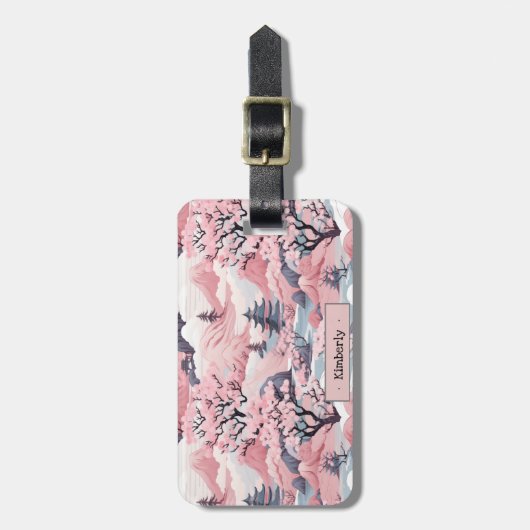 Gepäckmarke "Pink and Grau" Gepäckanhänger (Vorderseite vertikal)