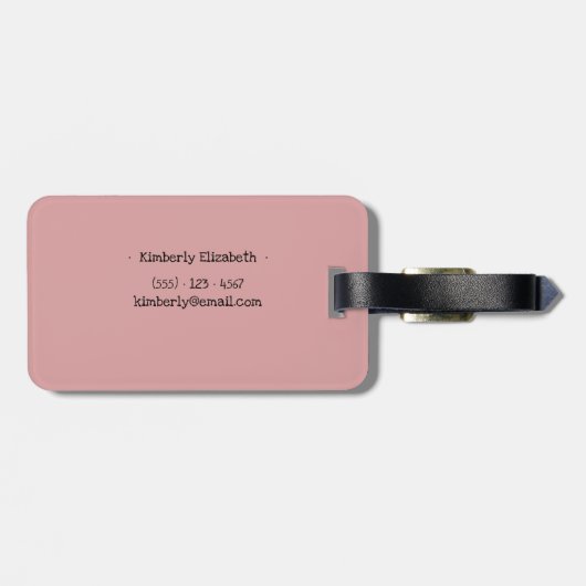 Gepäckmarke "Pink and Grau" Gepäckanhänger (Rückseite horizontal)