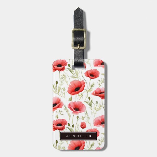 Gepäckmarke Poppy Blume Gepäckanhänger (Vorderseite vertikal)