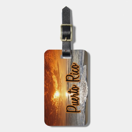 Gepäckmarke Puerto Rico bei Sonnenuntergang Gepäckanhänger (Vorderseite vertikal)