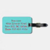 Gepäckmarke Retro Red and Turquoise Dots Gepäckanhänger (Rückseite horizontal)