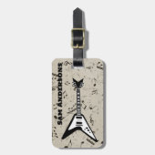 Gepäckmarke Rock and Roll Guitar Sound Wave Gepäckanhänger (Vorderseite vertikal)