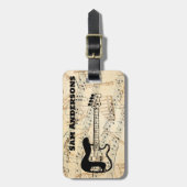 Gepäckmarke Rock and Roll Guitar Sound Wave Gepäckanhänger (Vorderseite vertikal)