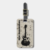 Gepäckmarke Rock and Roll Guitar Sound Wave Gepäckanhänger (Vorderseite vertikal)