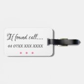 Gepäckmarke - Rosa Glitzer Herzchen Frau & Frau Gepäckanhänger (Rückseite horizontal)