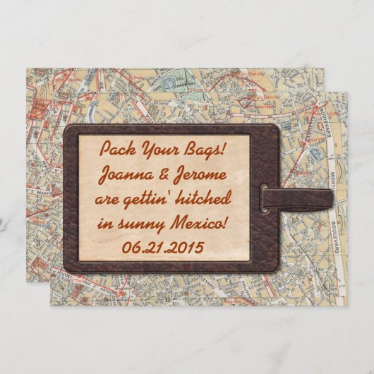 Gepäckmarke Save the Date (Vorne/Hinten)