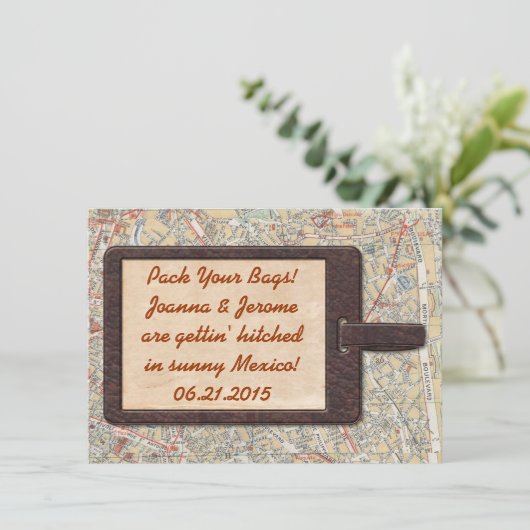 Gepäckmarke Save the Date (Stehend Vorderseite)