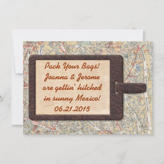 Gepäckmarke Save the Date (Vorderseite)