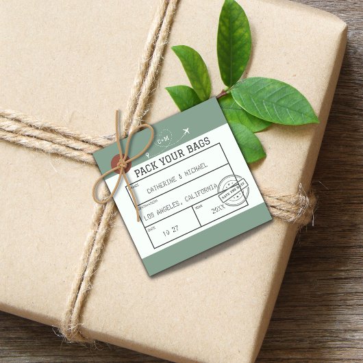 Gepäckmarke Save the Date Geschenkanhänger