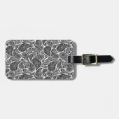 Gepäckmarke/Schwarz/Weiß-Paisley Gepäckanhänger (Vorderseite horizontal)