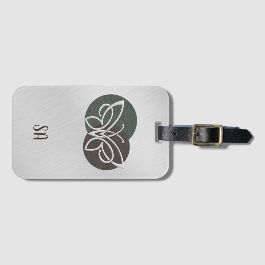Gepäckmarke "Silver Luxury Butterfly" Gepäckanhänger (Vorderseite (Horizontal))