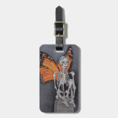 Gepäckmarke Skeleton Day of the Dead Bag ID Gepäckanhänger (Vorderseite vertikal)