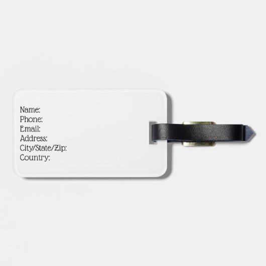 Gepäckmarke Skeleton Day of the Dead Bag ID Gepäckanhänger (Rückseite horizontal)