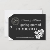 Gepäckmarke Speichern Sie die Daten klassisch schw Save The Date (Rückseite)