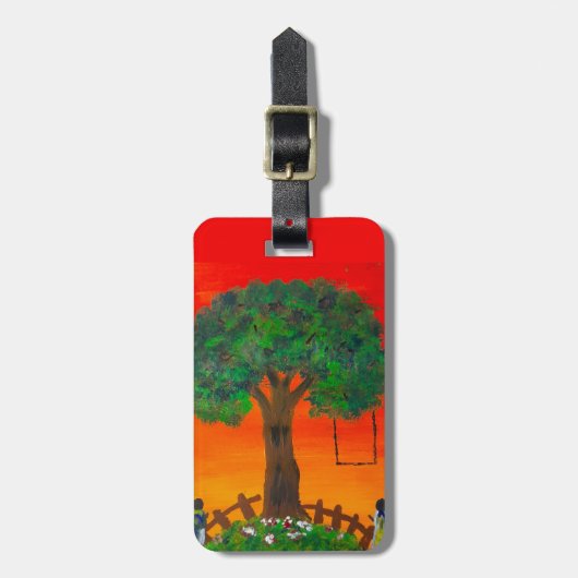 Gepäckmarke "Sunset Swing Serenity" Gepäckanhänger (Vorderseite vertikal)