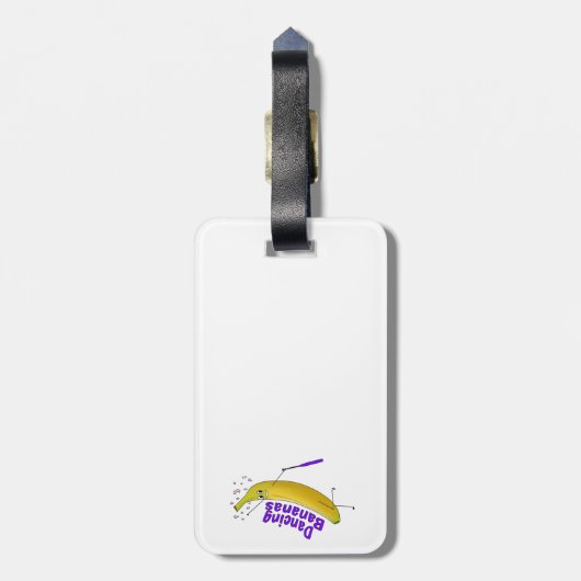 Gepäckmarke - tanzende Bananen Gepäckanhänger (Rückseite vertikal)