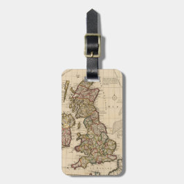 Gepäckmarke - Vintage Karte des Vereinigten Königr Gepäckanhänger