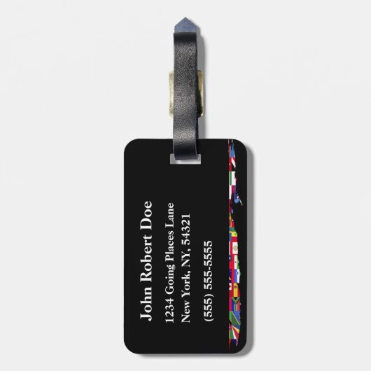 Gepäckmarke World Flags Gepäckanhänger (Rückseite vertikal)