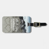 Gepäckmarke - zwei Herzen im Sand Gepäckanhänger (Vorderseite horizontal)