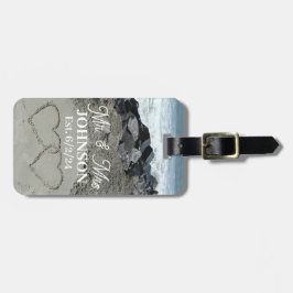 Gepäckmarke - zwei Herzen im Sand Gepäckanhänger