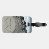 Gepäckmarke - zwei Herzen im Sand Gepäckanhänger (Rückseite horizontal)