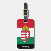 Gepäckmarken in Ungarn, ungarische Flagge Gepäckanhänger (Vorderseite vertikal)