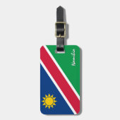 Gepäckmarken Namibia, patriotische namibische Flag Gepäckanhänger (Vorderseite vertikal)