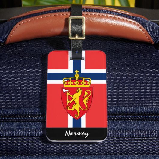 Gepäckmarken, Norwegische Flagge Gepäckanhänger (Vorderseite Insitu 2)