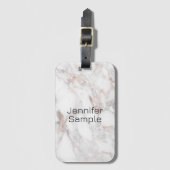 Gepäckmarken Rose Gold-Marmor Vorlage anpassen Gepäckanhänger (Vorderseite Vertikal)