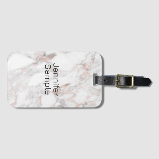 Gepäckmarken Rose Gold-Marmor Vorlage anpassen Gepäckanhänger (Vorderseite (Horizontal))