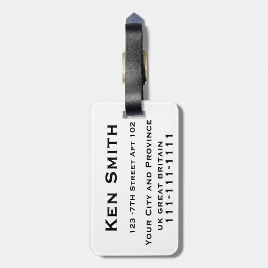 Gepäckmarken sind sehr brüchig gepäckanhänger (Rückseite vertikal)