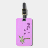 Gepäckstück Fuchsia Palm Tree Gepäckanhänger (Vorderseite vertikal)