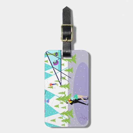 Gepäckstück für das Retro Winter Ski Resort Gepäckanhänger (Vorderseite vertikal)