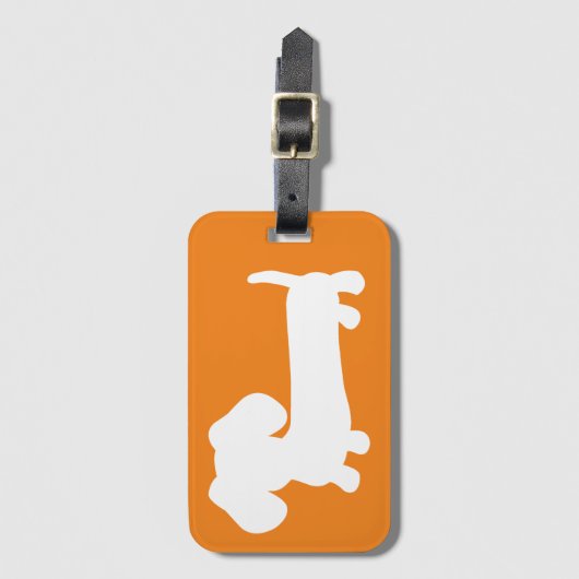 Gepäckstück für die Dackel Orange Gepäckanhänger (Vorderseite Vertikal)